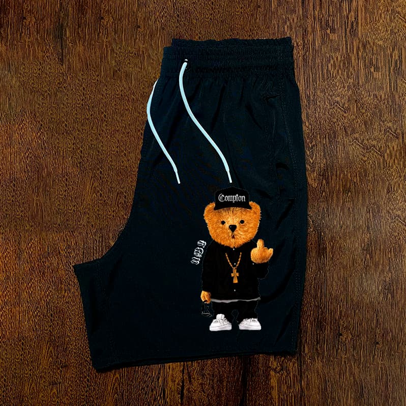 Bermuda Masculina Urso New URBANS LIFE Money Company Skate Short Tac Tel em Elastano