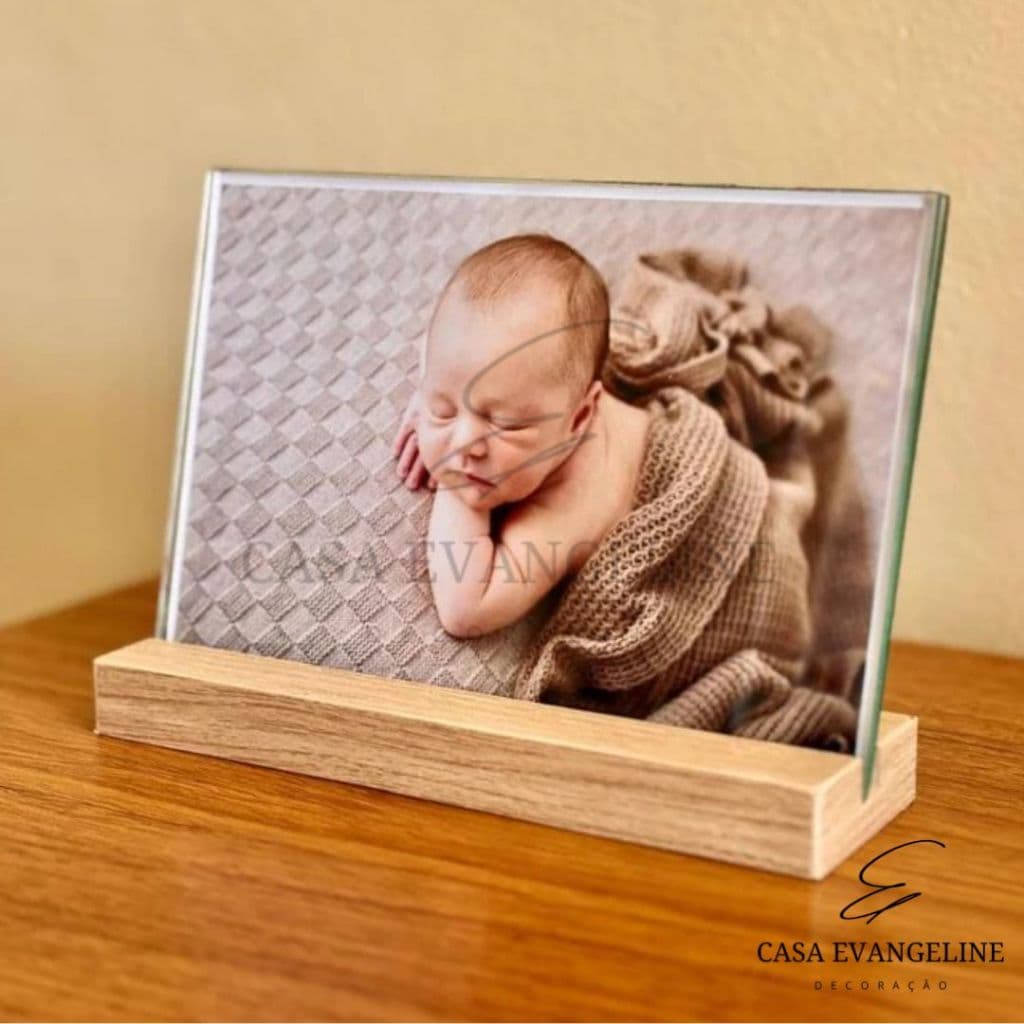 Porta Retrato 10x15cm MDF E Vidro Para Foto Presente Lembrança Dia Dos Pais Namorados Mãe Decoração