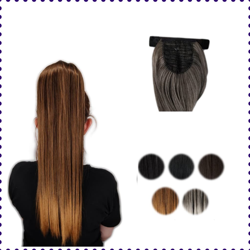 Aplique Rabo de Cavalo - 50cm Liso / Prende com Xuxa / Fibra Orgânica Premium