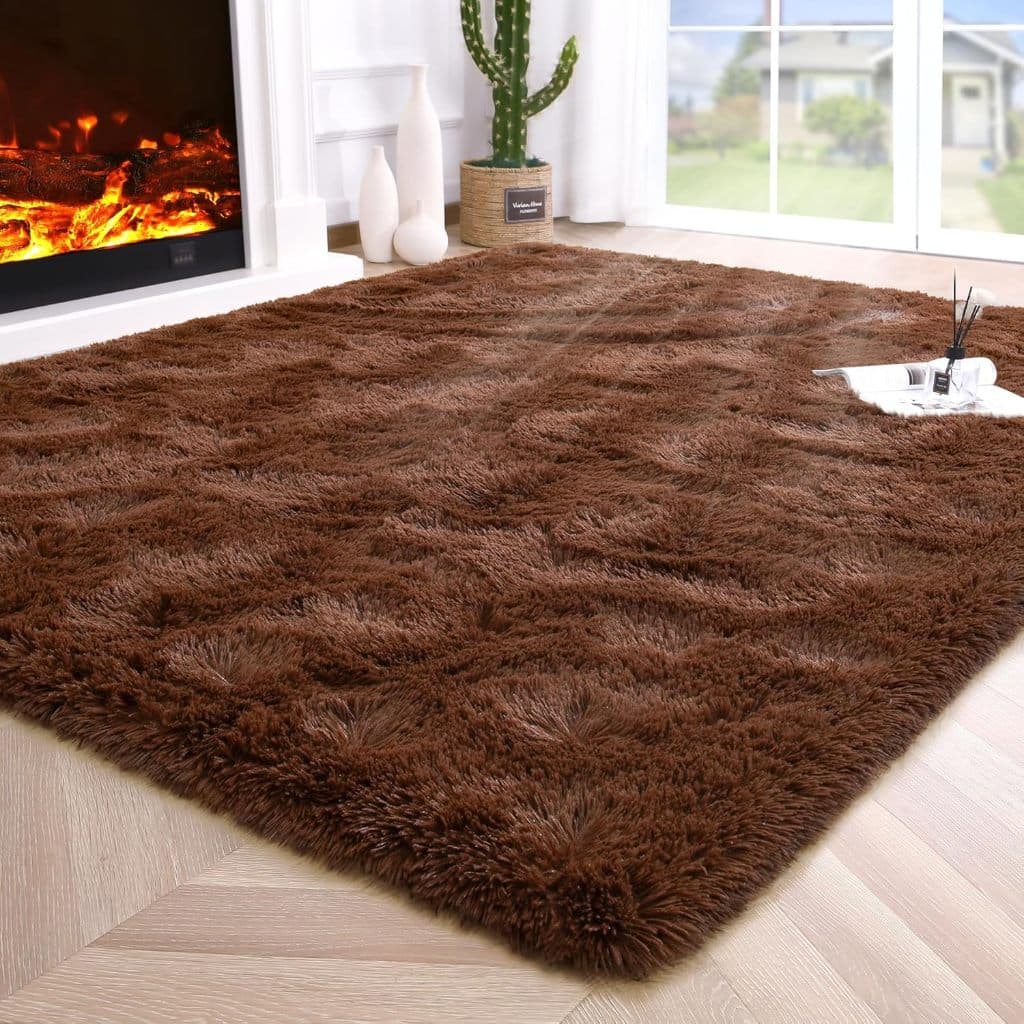 Tapete Fofo Marrom Liso 1,50x2,00 Para Quarto e Sala