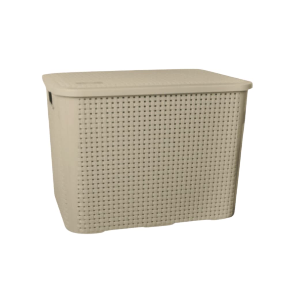 Caixa Organizadora Grande Rattan Com Tampa 26 Litros
