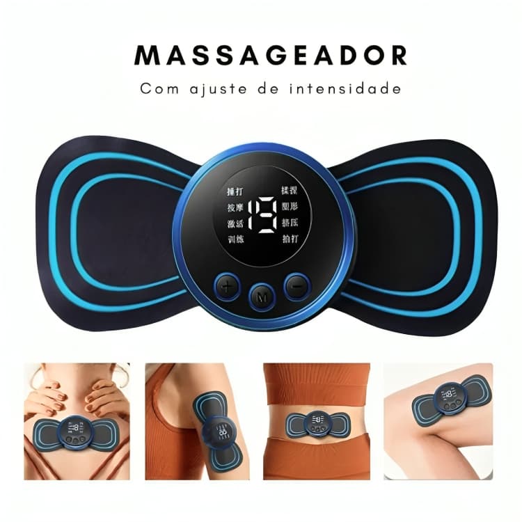 KIT Mini Massageador Elétrico De Pescoço EMS Estimulador Portátil Para Alívio Da Dor Muscular Cervical Massageador Elétrico