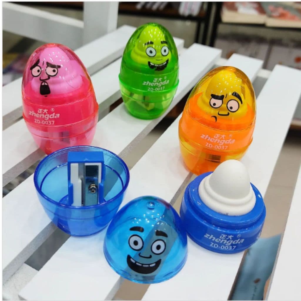 APONTADOR/BORRACHA OVINHOS EMOÇÕES  - PAPELARIA FOFA