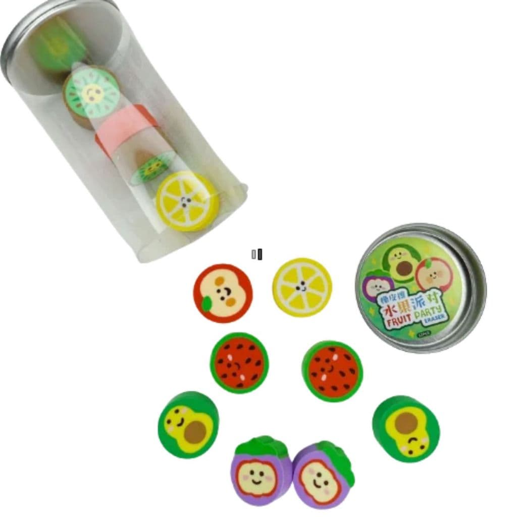Kit 12 Mini Borrachinhas Frutinhas - Papelaria Fofa