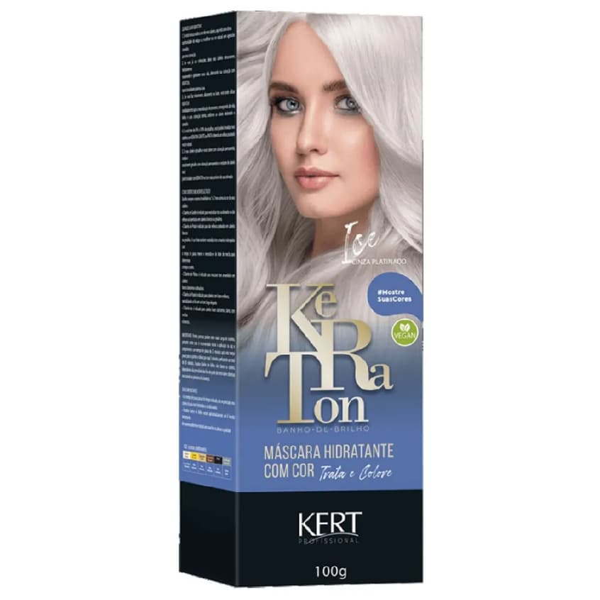 Tonalizante Keraton Banho de Brilho Ice Cinza Platinado Kert 100g