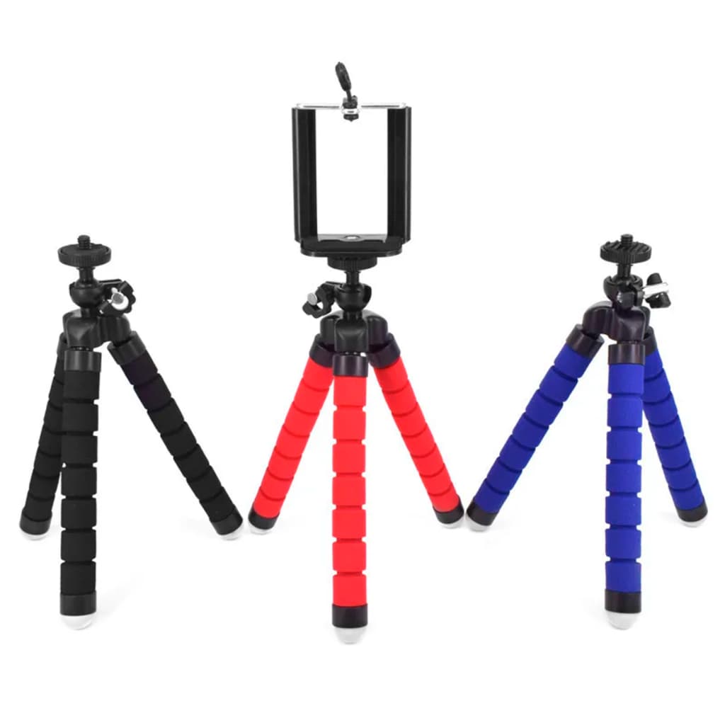 Mini Tripé Universal para Celular portátil, Tripé Polvo, Suporte de Telefone e Câmeras.