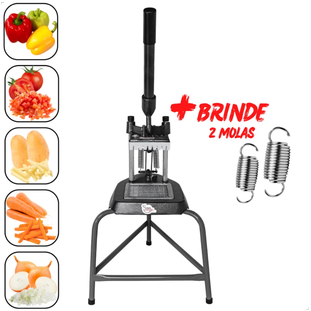 Picador Cortador De Frutas E Legumes Tomate Batata Palito Tripé Profissional