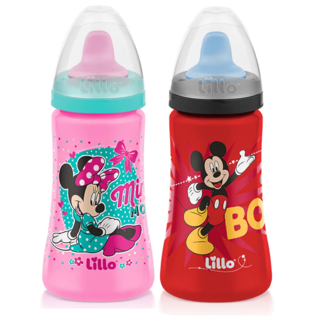 Kit Copos de Treinamento Lillo 300 mL Bebedor em TPE +6 meses Disney Minnie Mickey