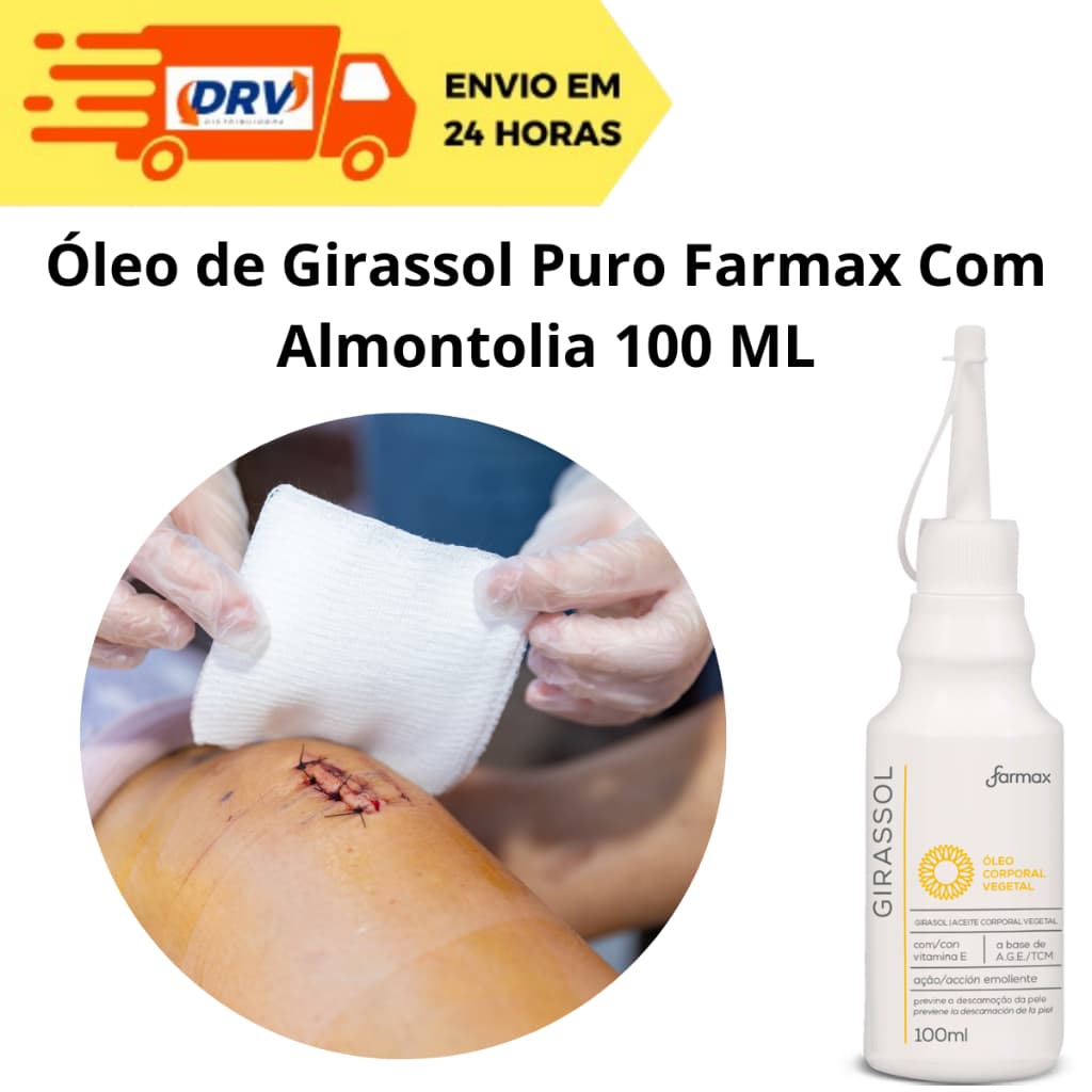 Óleo de Girassol Farmax Puro 100 ML - Óleo de Girassol Farmax Puro Com Almontolia 100 ML