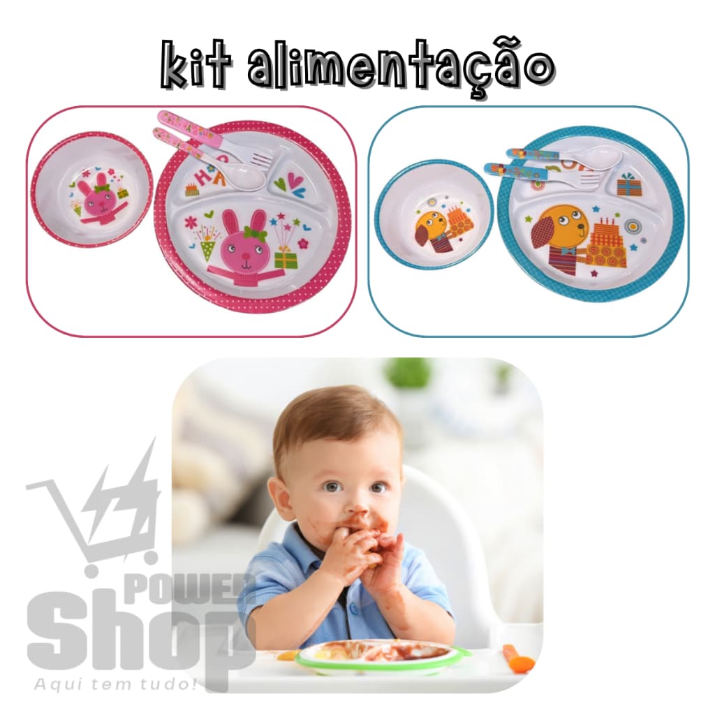 Kit Pratinho De Alimentação Para Bebês Infantil