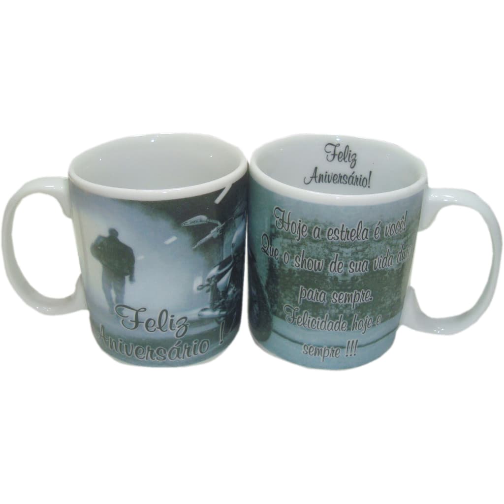 Caneca De Porcelana Aniversariante Feliz Aniversario 300ml