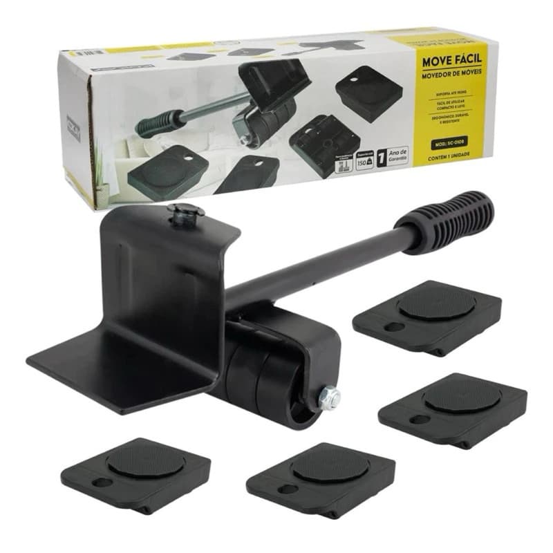 Aparelho Movedor Móveis Fácil Levantador Materiais Pesados Kit 5 Peças Sliders