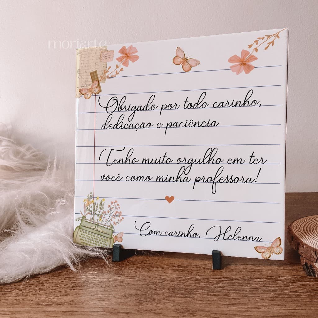 Azulejo personalizado para professora, presente professora, quadro professora, presente criativo