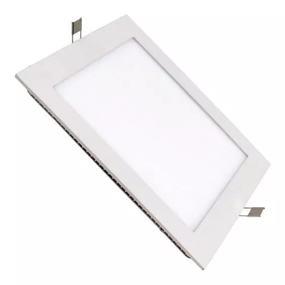 Painel Plafon 12w Embutir Quadrado 16,5cm x 16,5cm Bivolt Com Reator