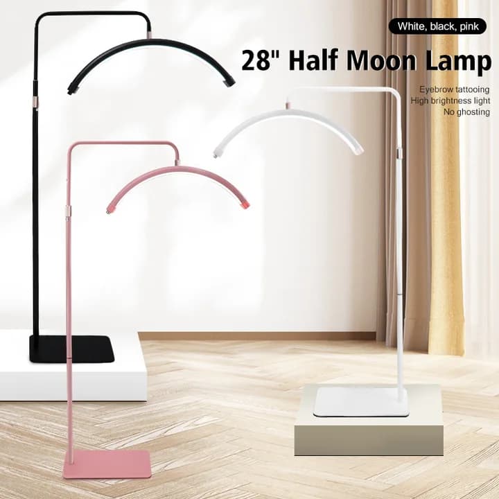 Luminária LED Ring Light Arco Meia Lua Estética Sobrancelha 1.8M Com Suporte E Controle Remoto HD-M6X