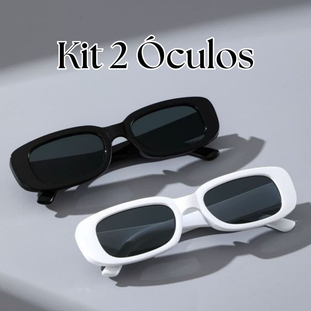 Kit 2 Óculos de Sol Retro Vintage Premium Unisex Moda Casual Coreana UV 400