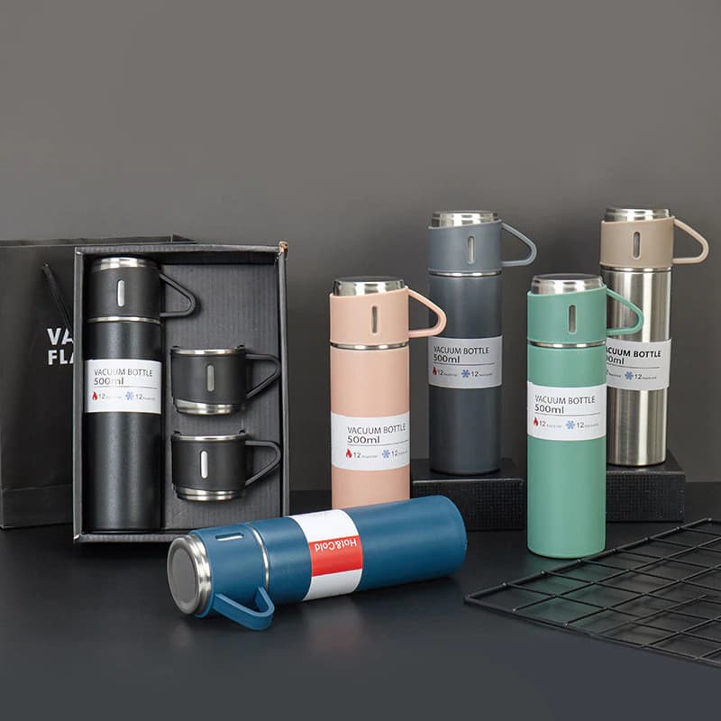 GARRAFA TÉRMICA COM TRÊS XÍCARAS COPOS KIT