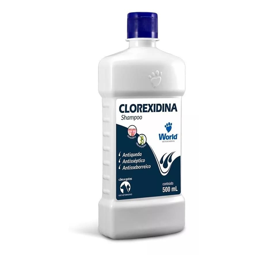 SHAMPOO WORLD CLOREXIDINA CAES E GATOS 500ML - USO VETERINARIO