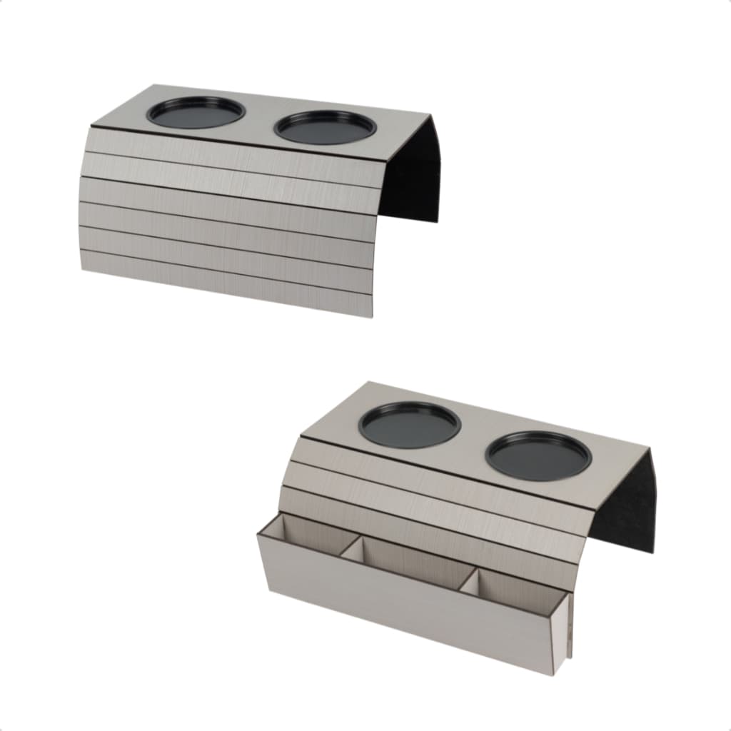 Kit 2 Esteiras para Braço de Sofá com Porta Copo Apoio para Controle MDF Cinza Resistente