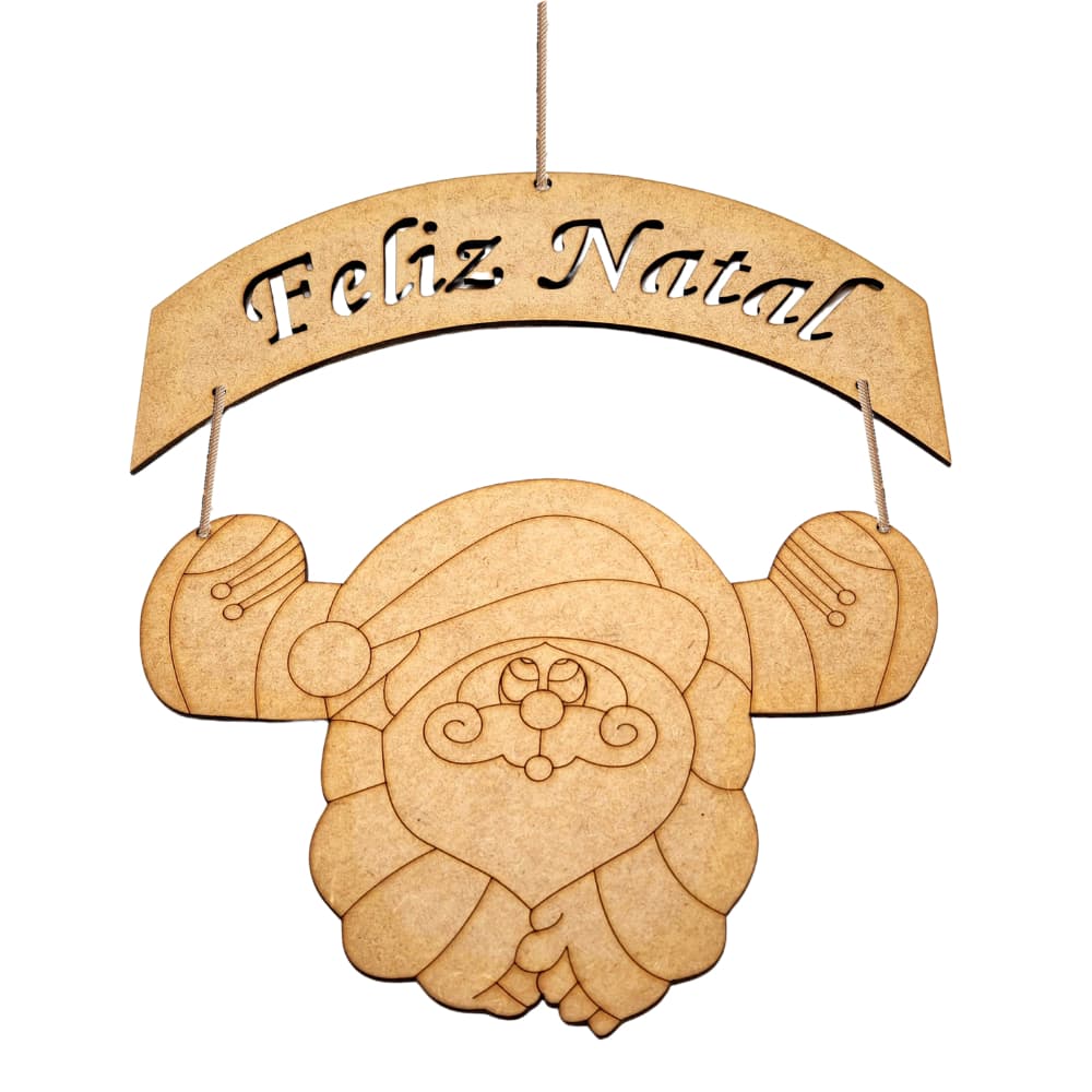 Escultura Papai Noel Gravada a Laser em MDF – Enfeite Natalino para Mesa ou Estante