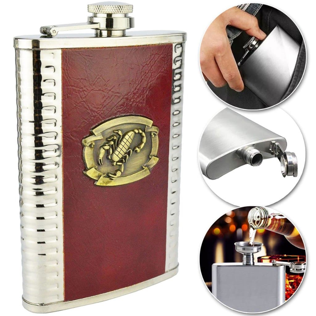 Cantil Inox Frasco Garrafa Whisky Bolso Bar Portátil 255ml