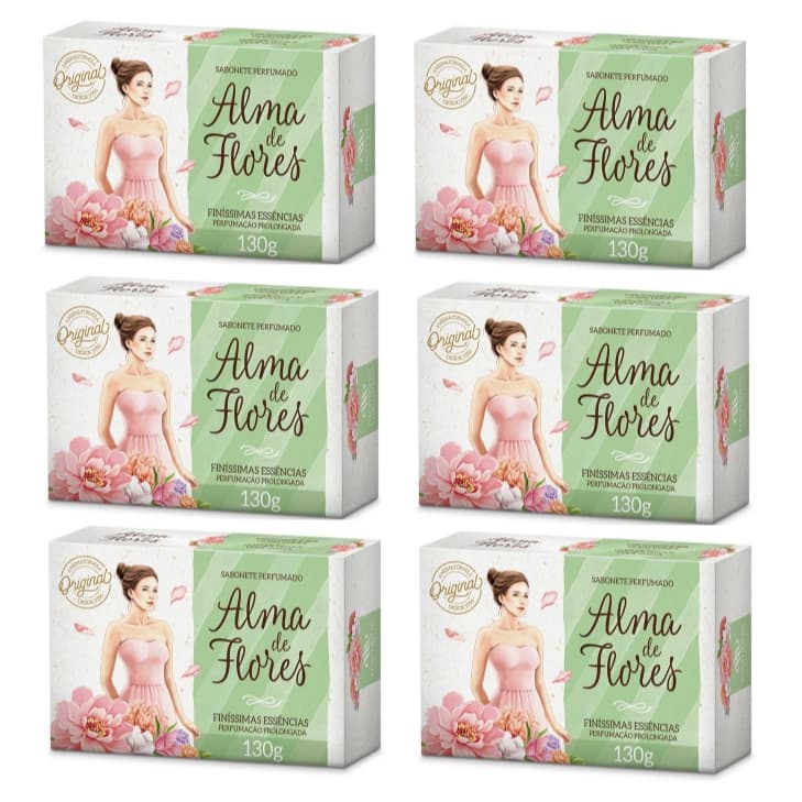 Kit 6 Sabonete Alma De Flores Classico 130G