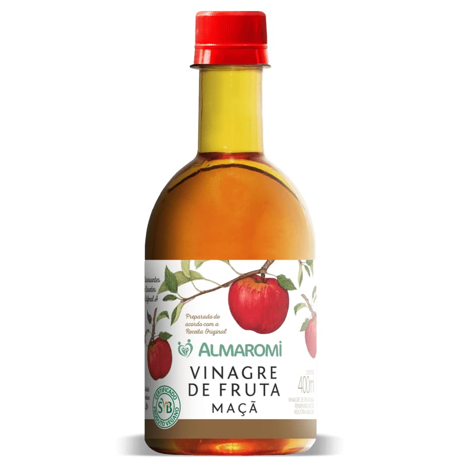 Vinagre de Maçã Almaromi 400ml - Zero álcool e Sem bisfenol-A