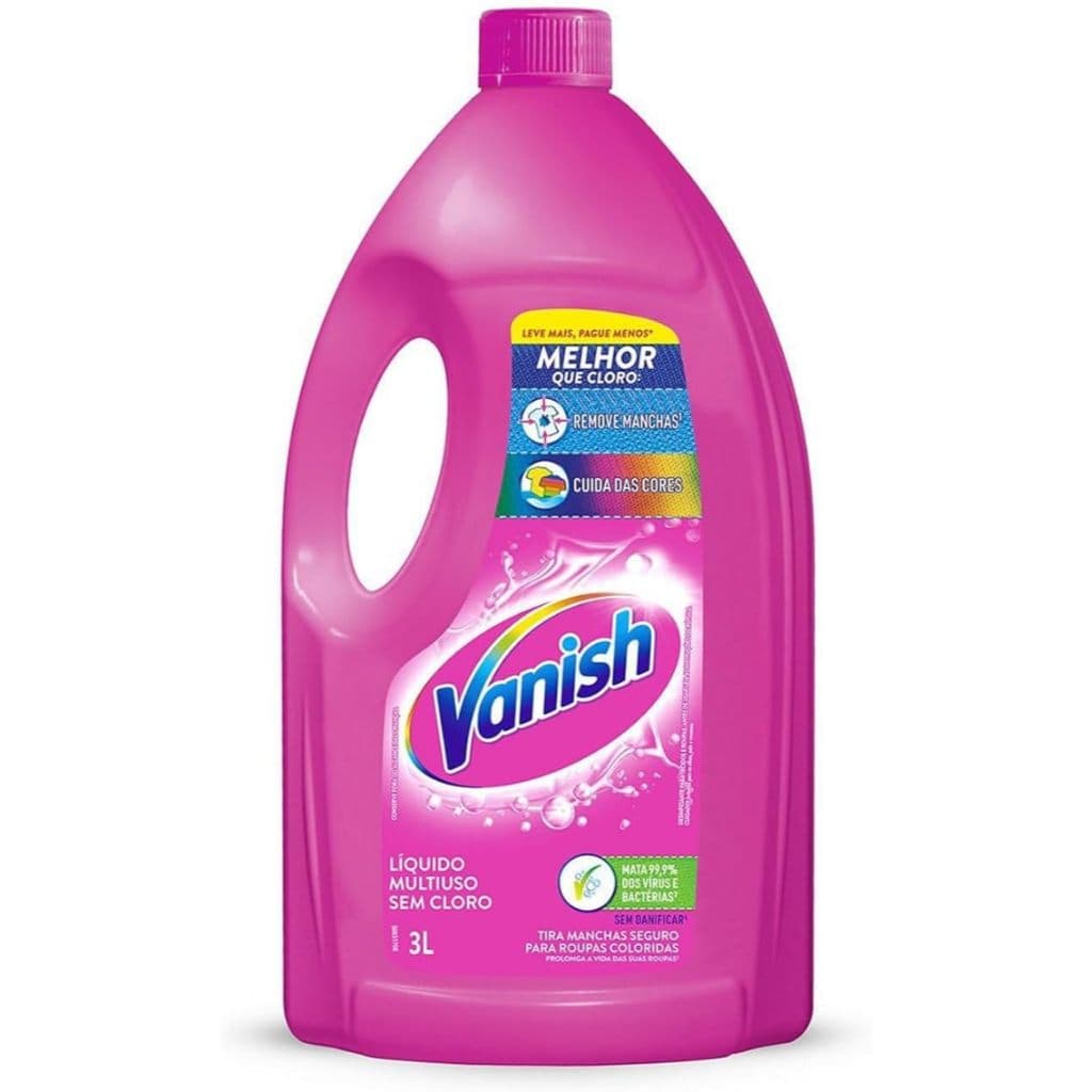 Vanish Tira Manchas Líquido Multiuso 3L Para Roupas Coloridas