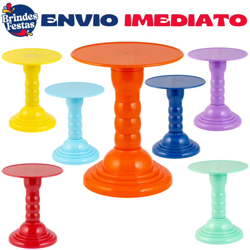 Kit 2 - Boleira Regulável 20cm - Decoração - Festa - Aniversario Novo