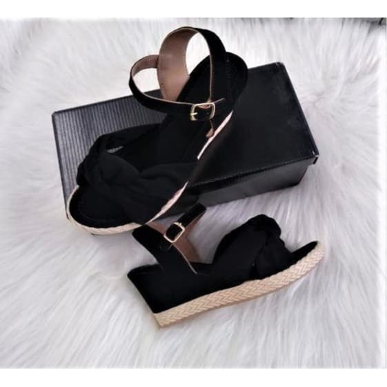 Sandália de Salto Feminina Anabela espadrile nobuck cores