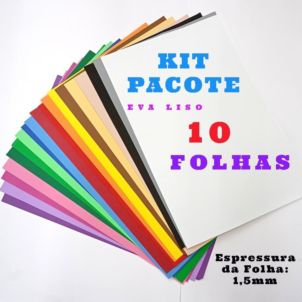 EVA Liso - Pacote Contém 10 Folhas 40x60cm 1,5 mm de espessura