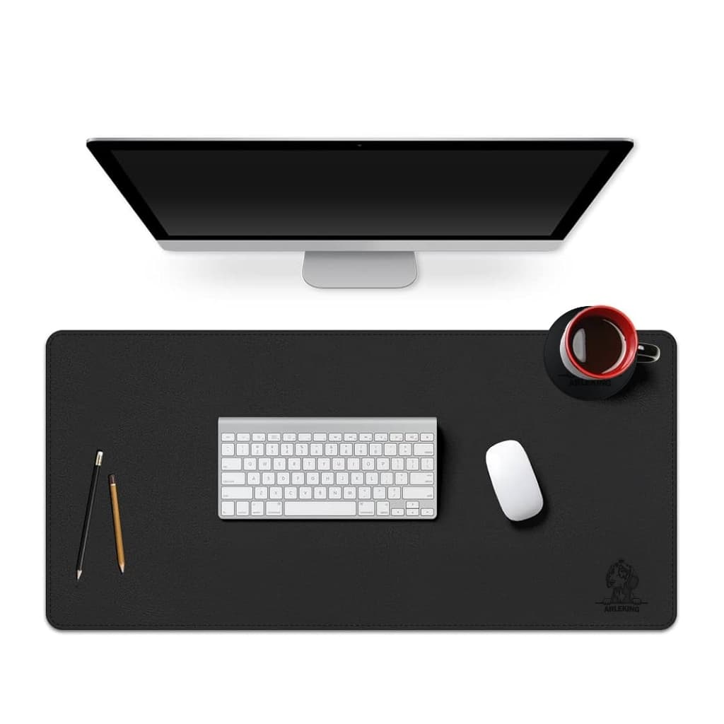 Mouse Pad Gamer Preto 60x40 Para Jogos Profissional Sintético Casual Escritório Com Porta Copos