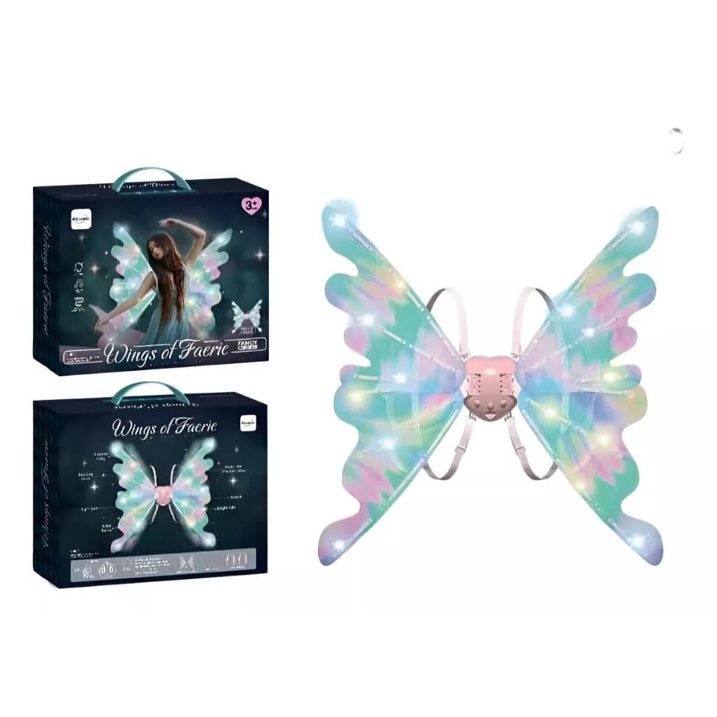 Asa De Borboleta Com Led Fantasia De Fada Movimento E Música
