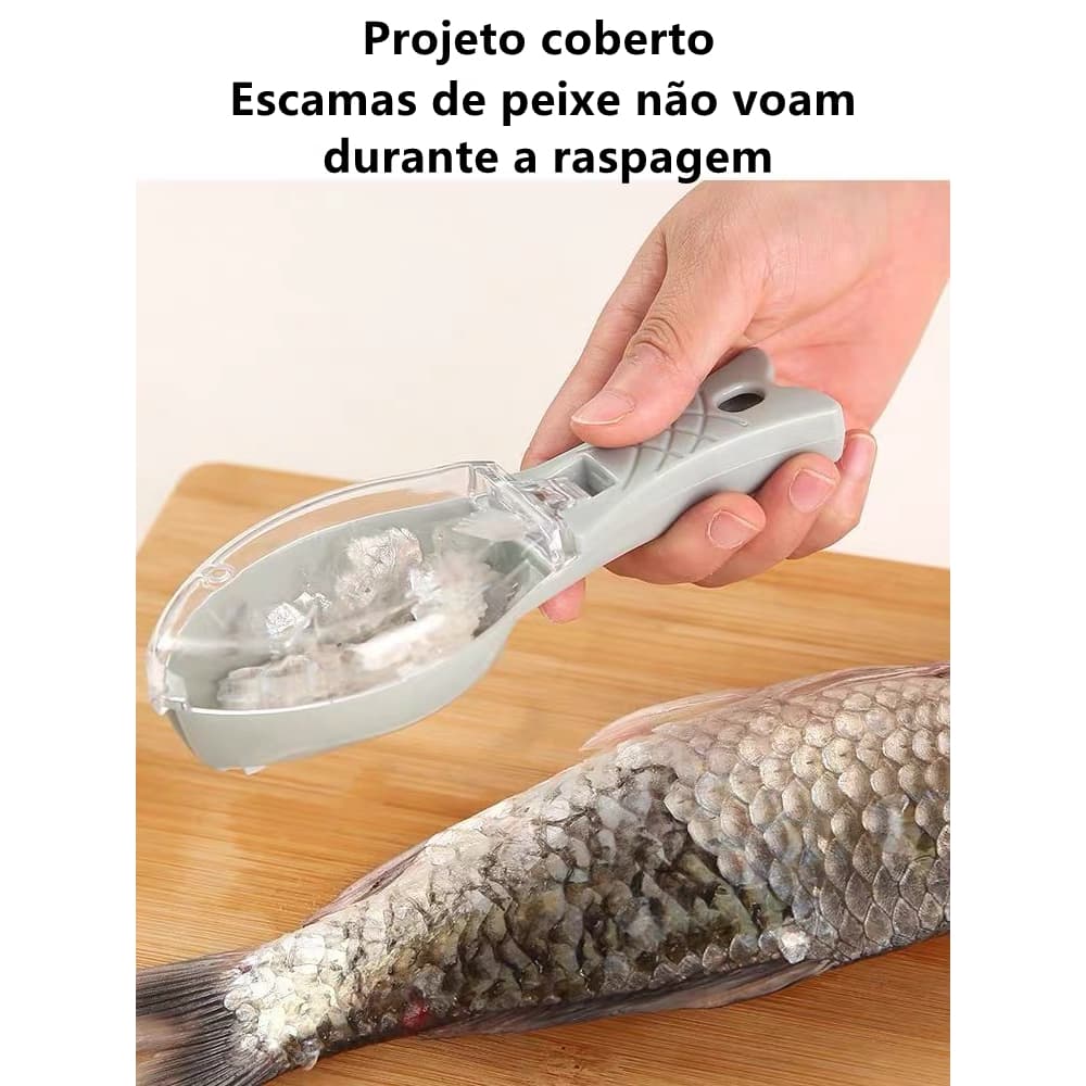 Raspador Com Coletor de Escama de Peixe Retira Escamas DESCAMADOR de PEIXE