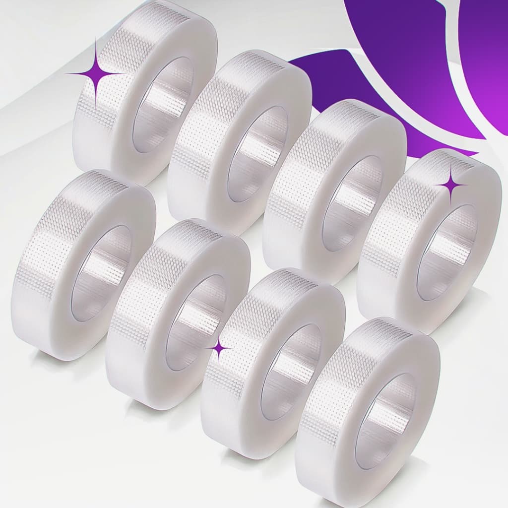 Kit 10/20 Fita Transpore Adesiva Transparente Antialégica para Extensão de Cílios 10m