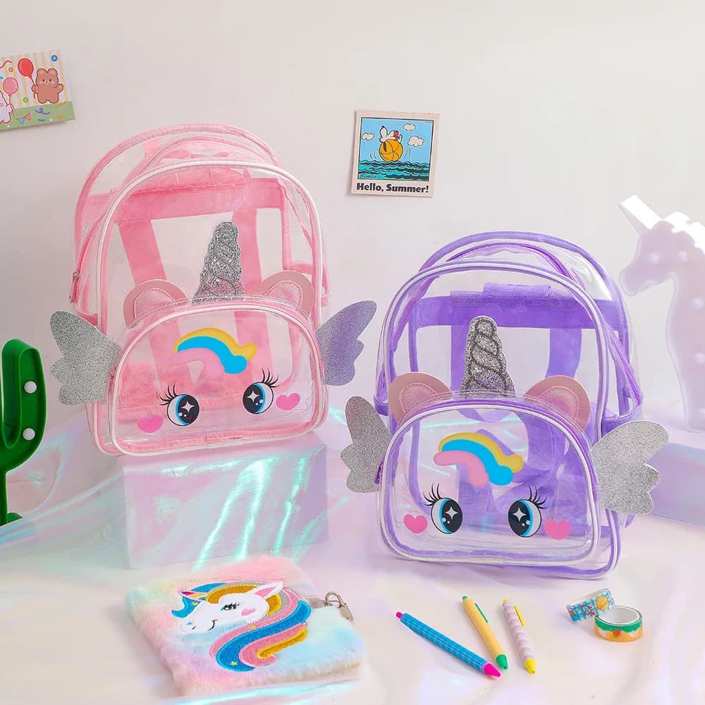 Mochila Infantil Unicórnio Menina Criança Bolsa Feminina Escola Escolar Passeio