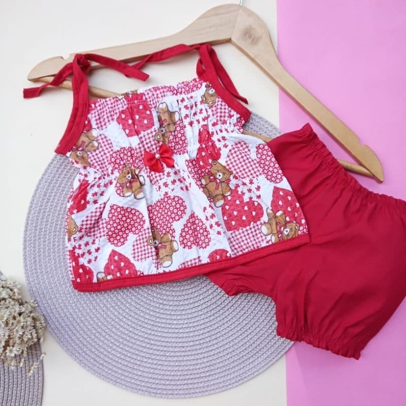 Conjunto Blusa e Short bebê Roupa infantil roupa bebê menina