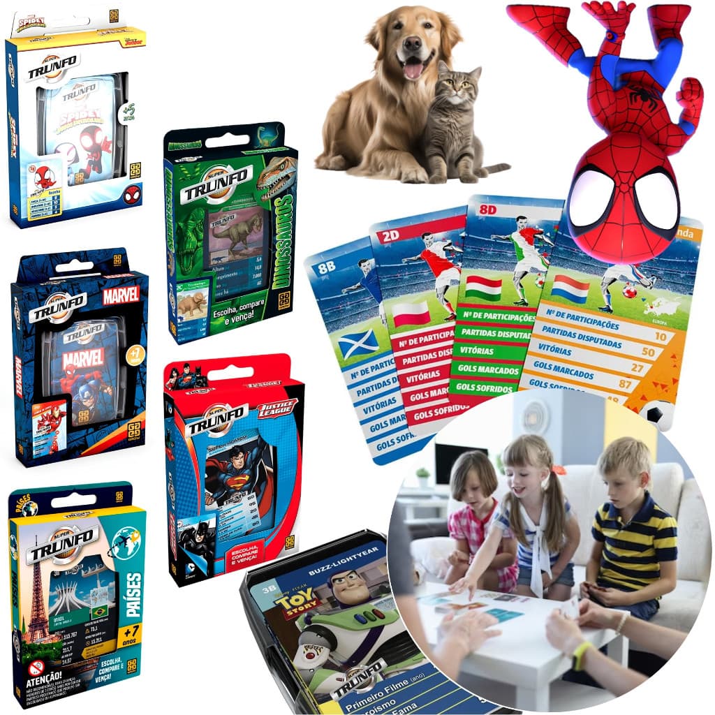 Super Trunfo Jogo De Cartas - Kit Com 5 Unidades Grow