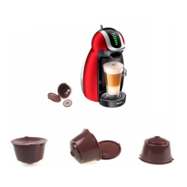 Três cores Capsula Reutilizável Dolce Gusto com Filtro Da Cápsula De Café Recarregáveis Transparent