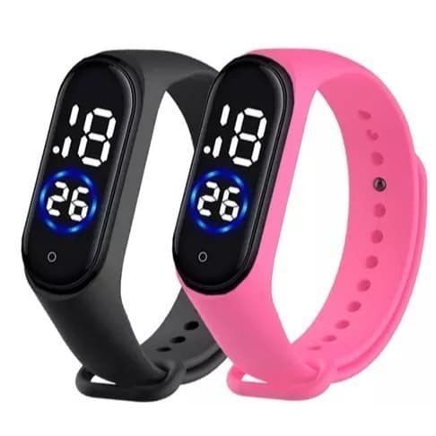 KIT 2 Relógio Led Digital Masculino Feminino Esportivo A Prova De Água