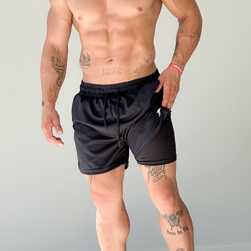 Bermuda Masculina  2 em1 Spartan Forro