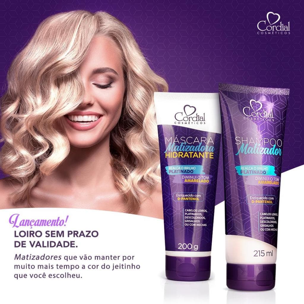 Kit Matizador Blond Cabelos Loiros Grisalhos Mechas Platinado Luzes Cordial Cosméticos