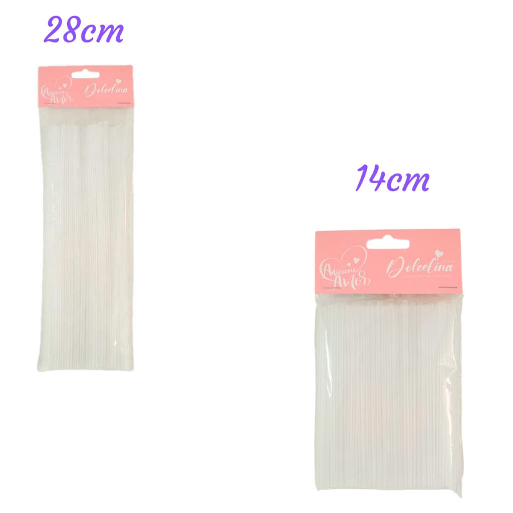 50~100 PALITOS 28 CM E 14CM PARA PIRULITO  TOPO DE BOLO