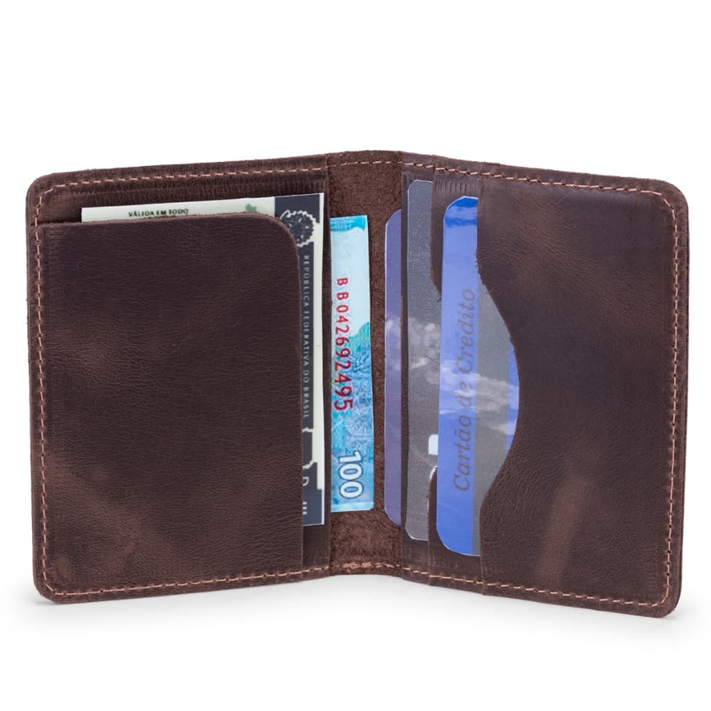 Mini Carteira Masculina Modelo Slim 100% Couro Legítimo