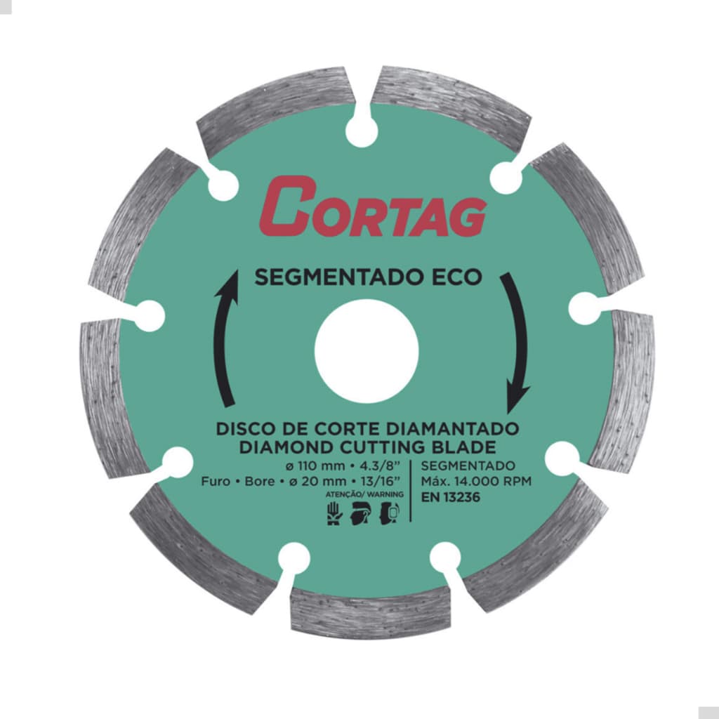 Disco de Corte Diamantado Segmentado Eco 110mm - Cortag