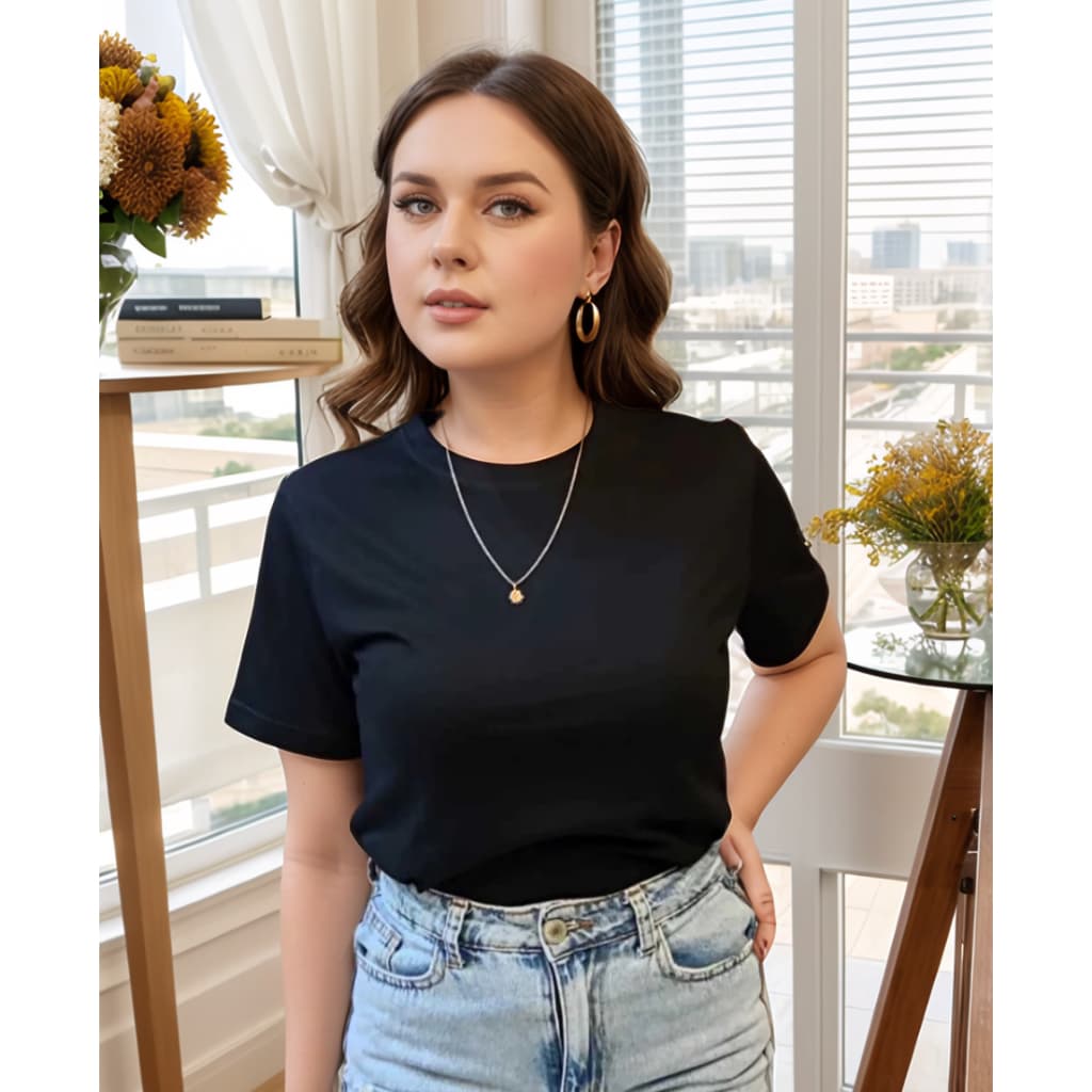 Camiseta Feminina Algodão  Básica Lisa  Blusinha Manga Curta tshirt