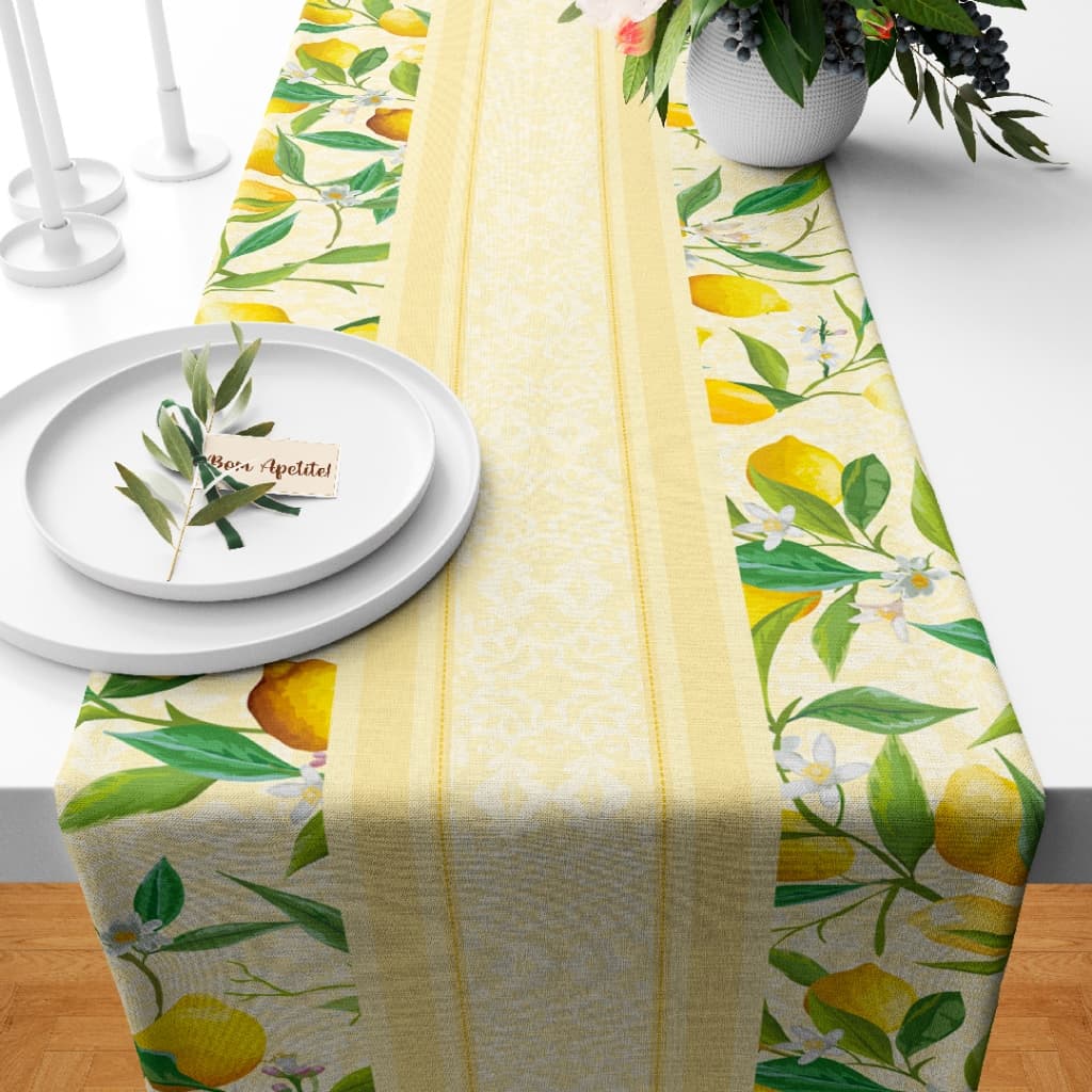 CAMINHO TRILHO DE MESA DECORAÇÃO ELEGANTE LIMÕES 110X35CM ENVIO RÁPIDO!!