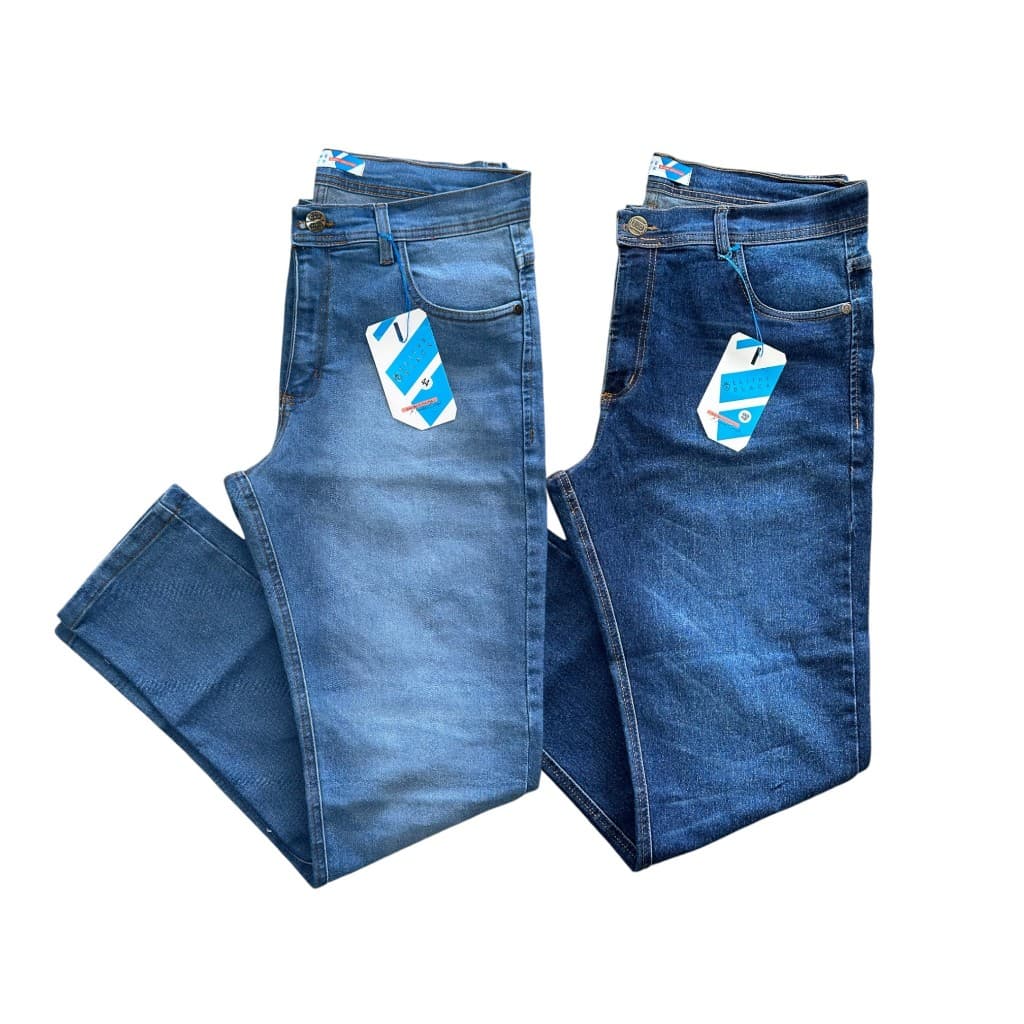 Kit 2 calças masculina modelos slim jeans com elastano lycra jeans de qualidade reforçada envio rápido