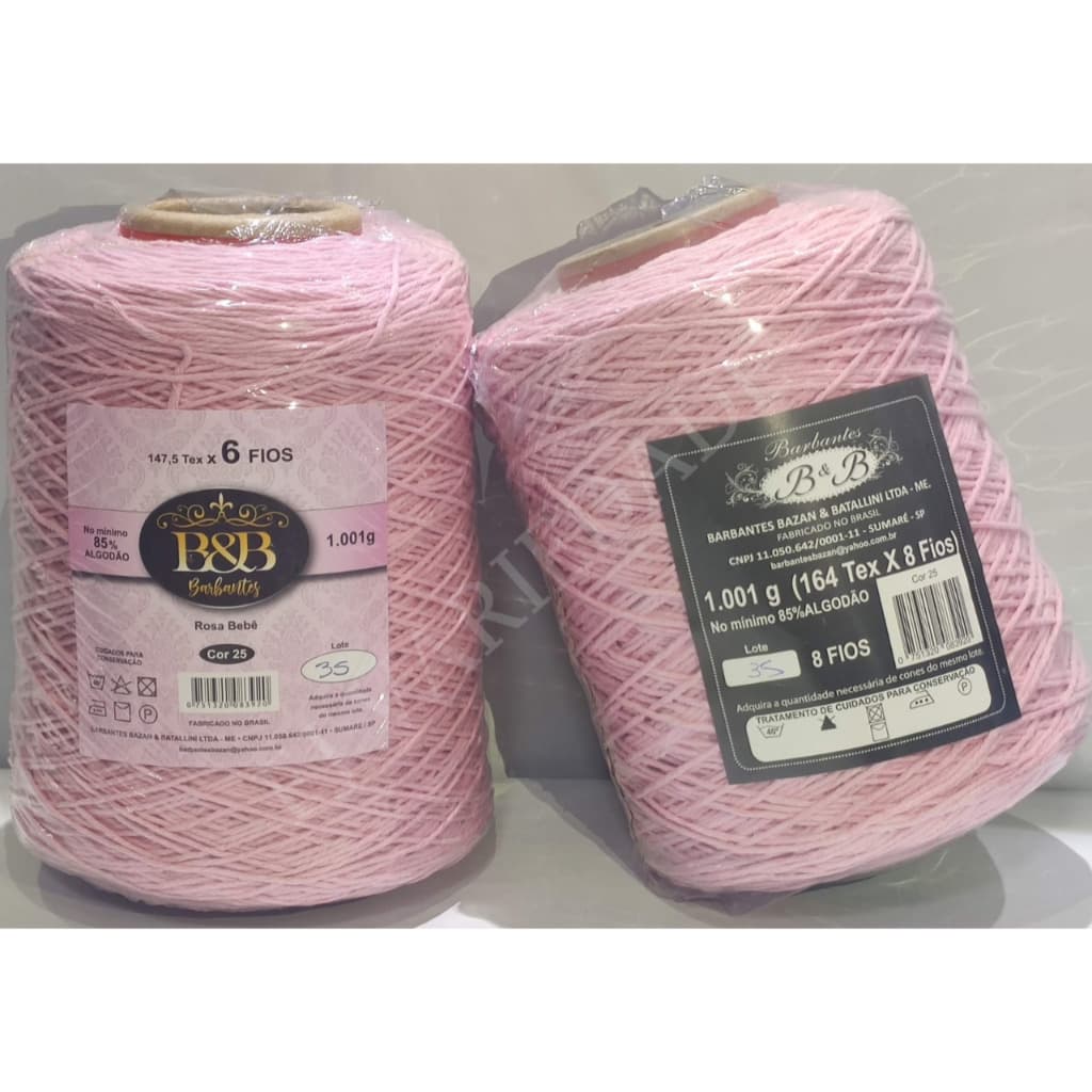 Barbante B&B Rosa Bebe 8 Fios 1kg/780mts Envio Imediato! BeB