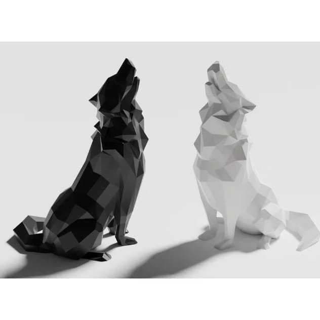 Enfeite Estátua Decorativo 01 Lobo 15 CM para decoração escultura decorar casa sala material plástico